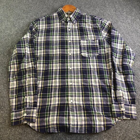J Crew Shirt Mens Medium Blue Indian Madras Long Sleeve Plaid Button Cotton - Picture 3 of 9